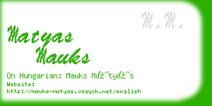 matyas mauks business card